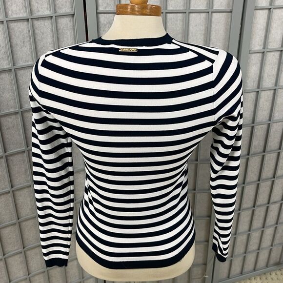 Michael Kors: Striped Crewneck T-shirt, Size Extra Small - Picture 4 of 7